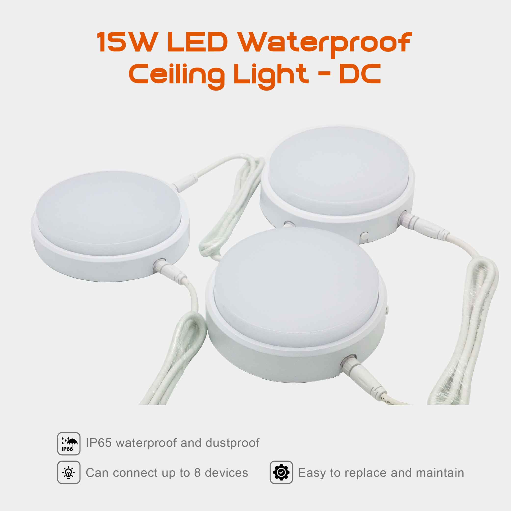 15W 直流 LED防水吸頂燈 15W DC Waterproof LED Ceiling Light